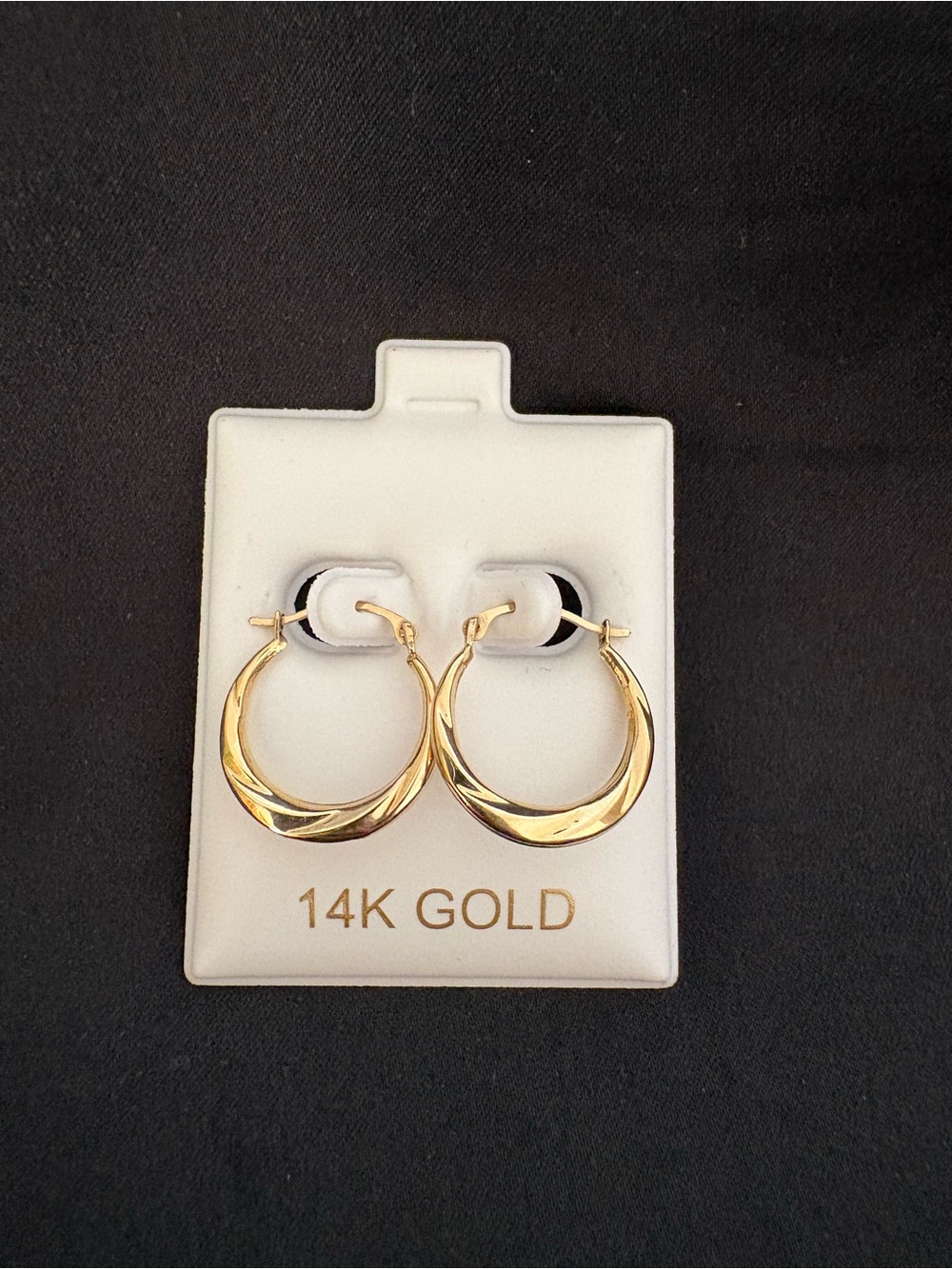 14K Gold Twisted Hoop Earrings - Gold